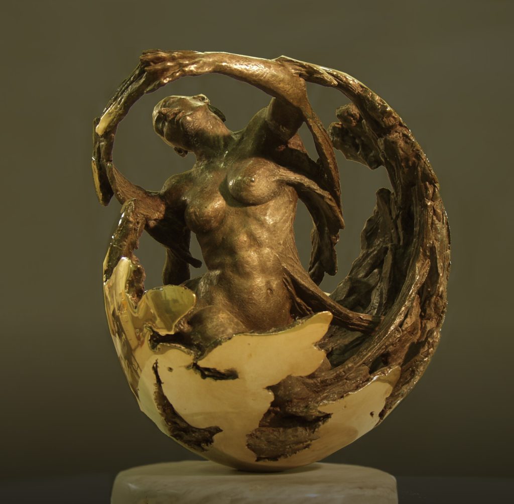 Awakening, Fine Art Figurative Bronze Sculpture by Artist Robert Cunningham