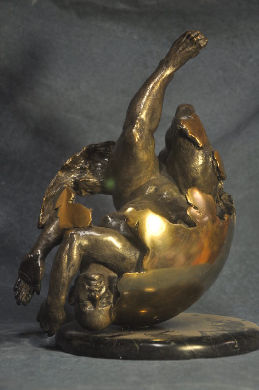 Birth, Fine art figurative sculpture in Bronze by Artist Robert Cunningham 