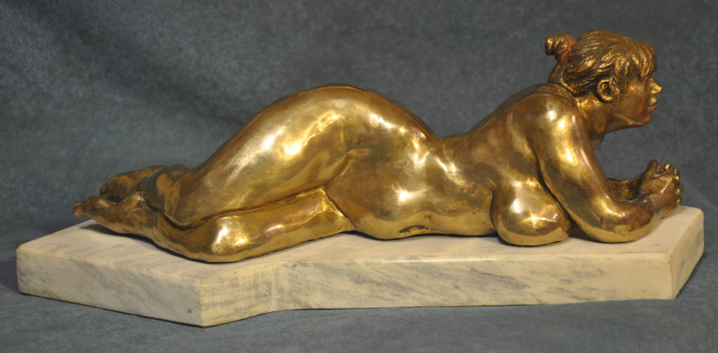 Reclining Figure, Fine Art Figurative Nude Bronze sculpture by Robert Cunningham