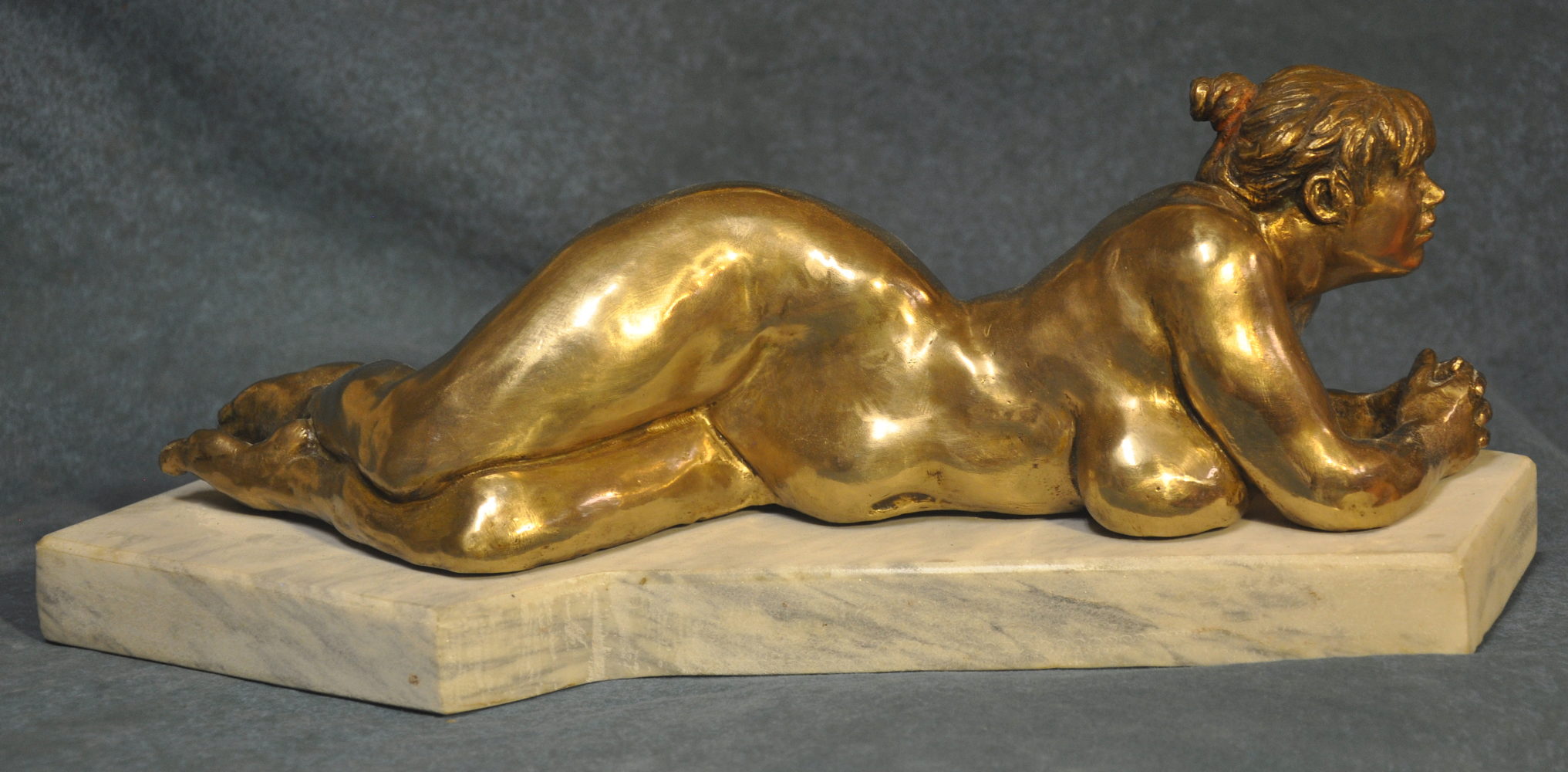 Reclining Figure, Fine Art Figurative Nude Bronze sculpture by Robert Cunningham